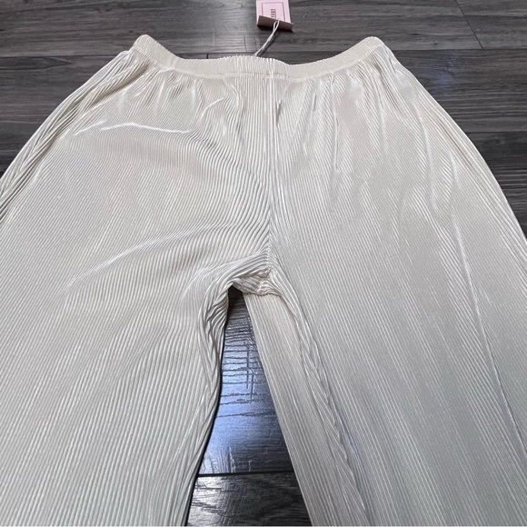 NWT flare stretchy accordion 70’s slinky ribbed wide leg beach boho pant L/XL - Picture 3 of 9